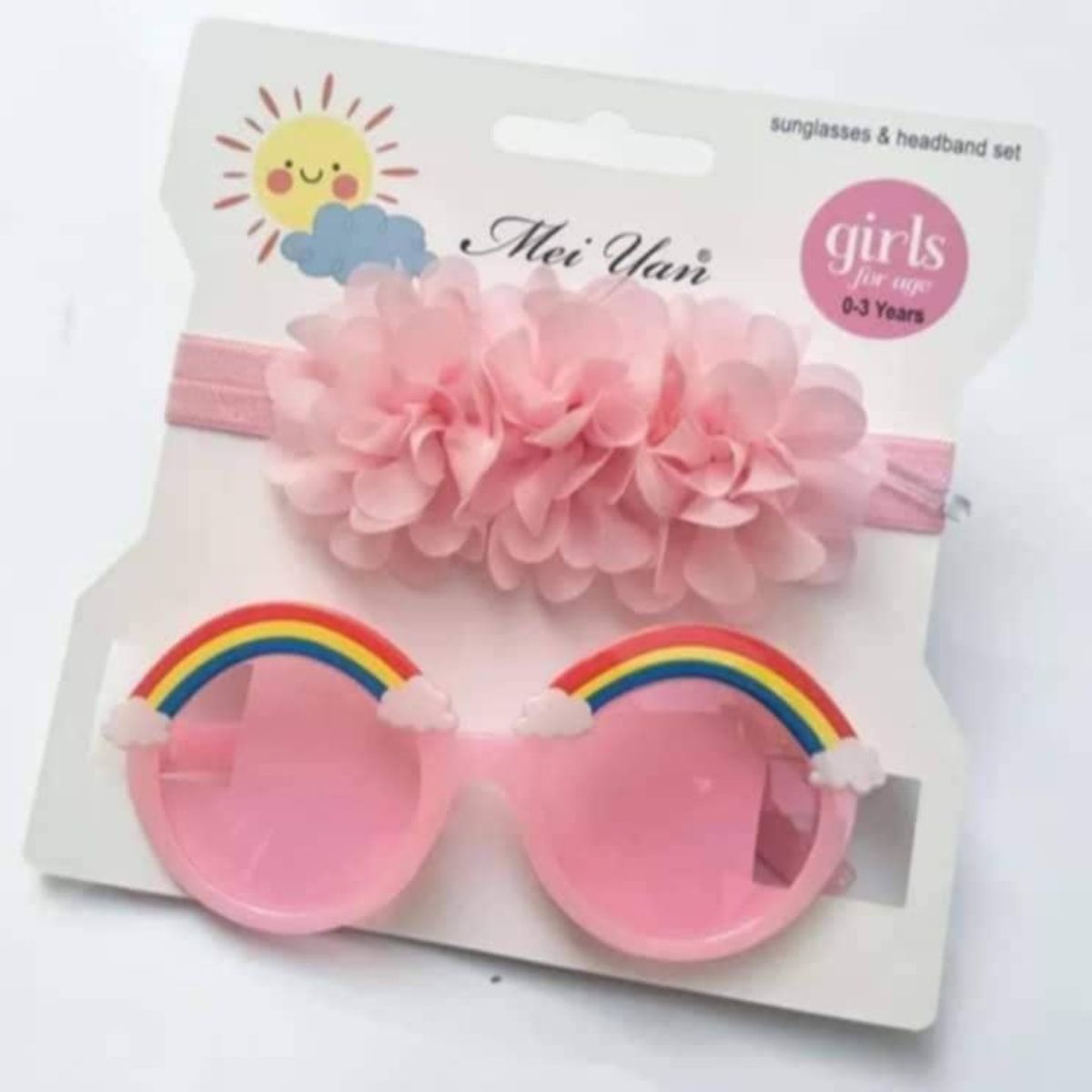 GENERICO - Set lentes de sol y bandas para bebé y niña 6 meses a 6 años
