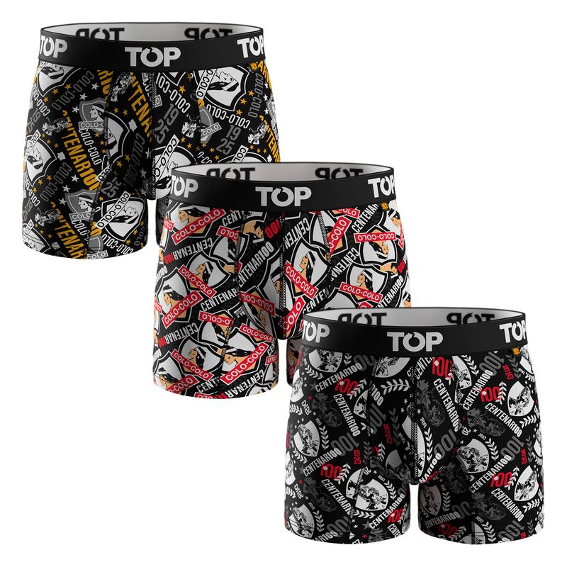 TOP - Bóxer Medio Microfibra Colo-Colo Pack 3 C3 Top