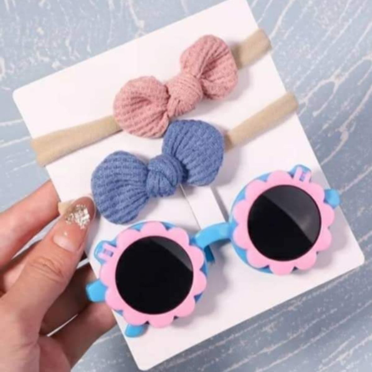 GENERICO - Set lentes de sol y bandas para bebé y niña 6 meses a 6 años