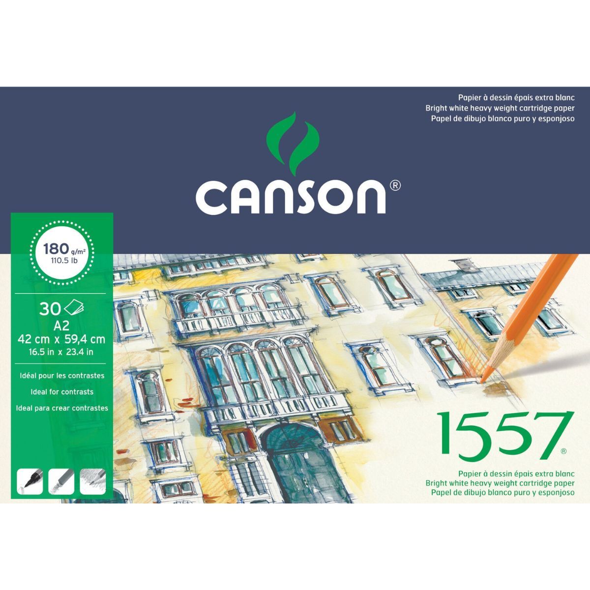 CANSON - Block Dibujo Canson Croquis 1557 180gr 30 hojas 42x59cm