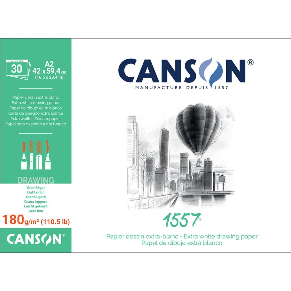 CANSON - Block Dibujo Canson Croquis 1557 180gr 30 hojas 42x59cm