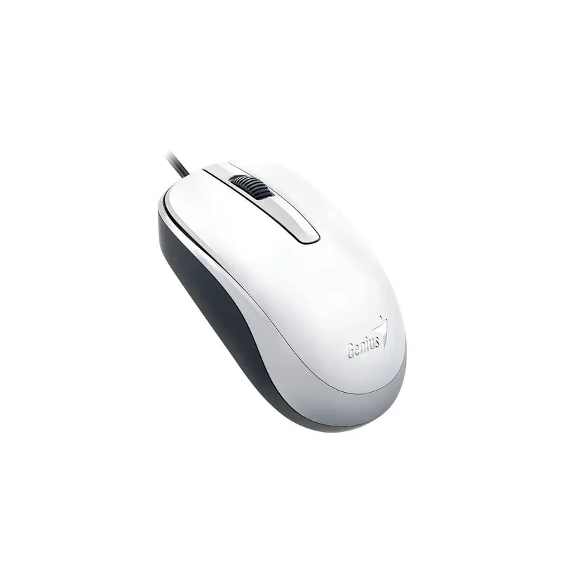 GENIUS - Mouse alámbrico Genius DX-120-WH conexión USB Blanco Estilo limpio