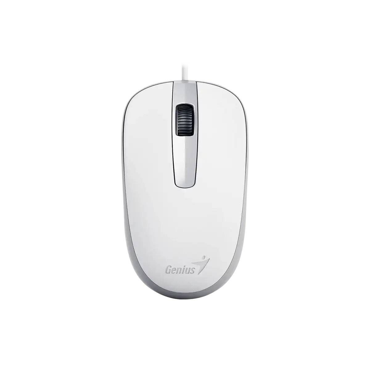 GENIUS - Mouse alámbrico Genius DX-120-WH conexión USB Blanco Estilo limpio