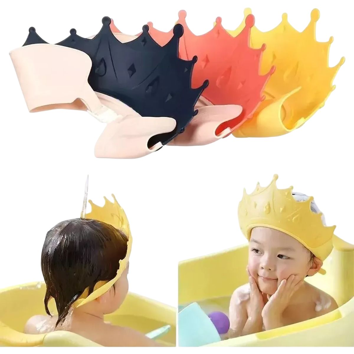 GENERICO - Gorro De Baño Bebe Visera Ducha Para Bebe Corona