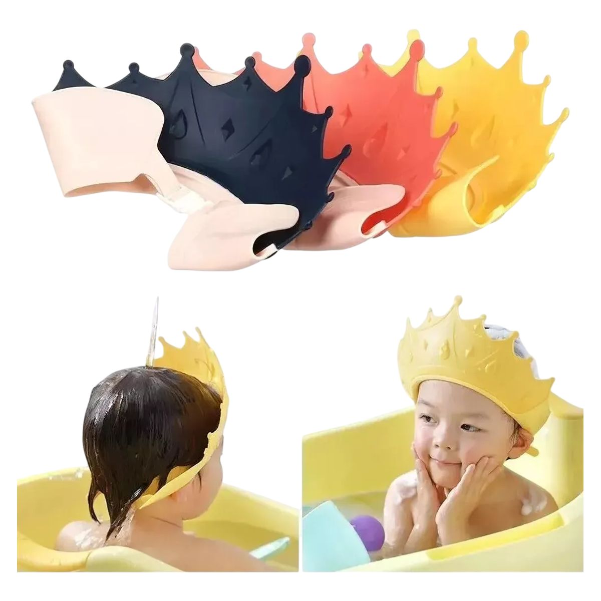 GENERICO - Gorro De Baño Bebe Visera Ducha Para Bebe Corona