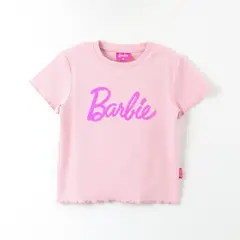 BARBIE - Polera Manga Corta Niña Lentejuelas Reversible Rosado