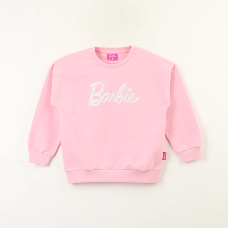 BARBIE - Poleron Cerrado Niña Big Logo Rosado Barbie