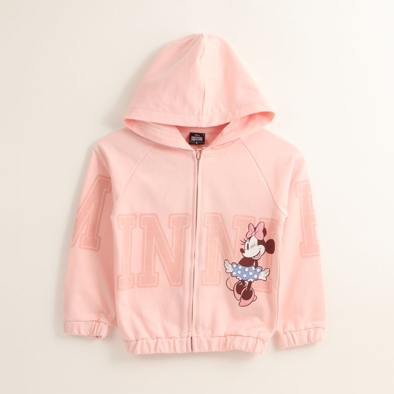 DISNEY - Poleron Abierto Niña Minnie Big Brand Rosado Disney
