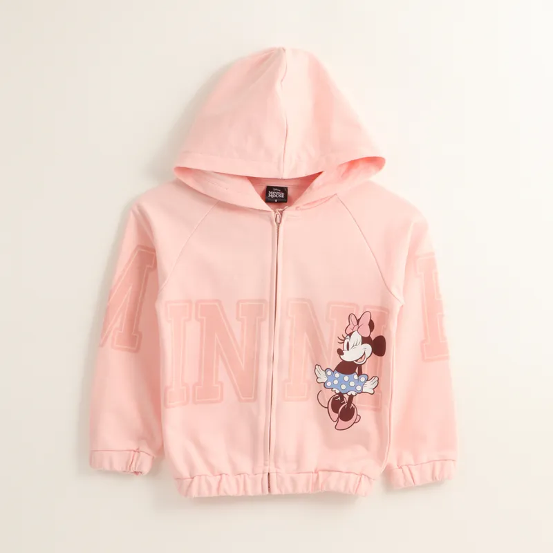 DISNEY - Poleron Abierto Niña Minnie Big Brand Rosado Disney
