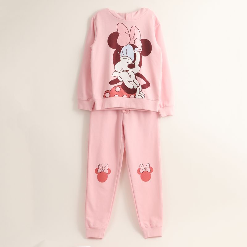 DISNEY - Conjunto Buzo Niña Minnie Kiss Rosado Disney