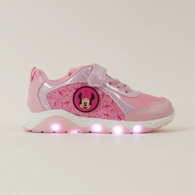 DISNEY - Zapatilla Con Luces Niña Minnie Full Print Rosado Disney