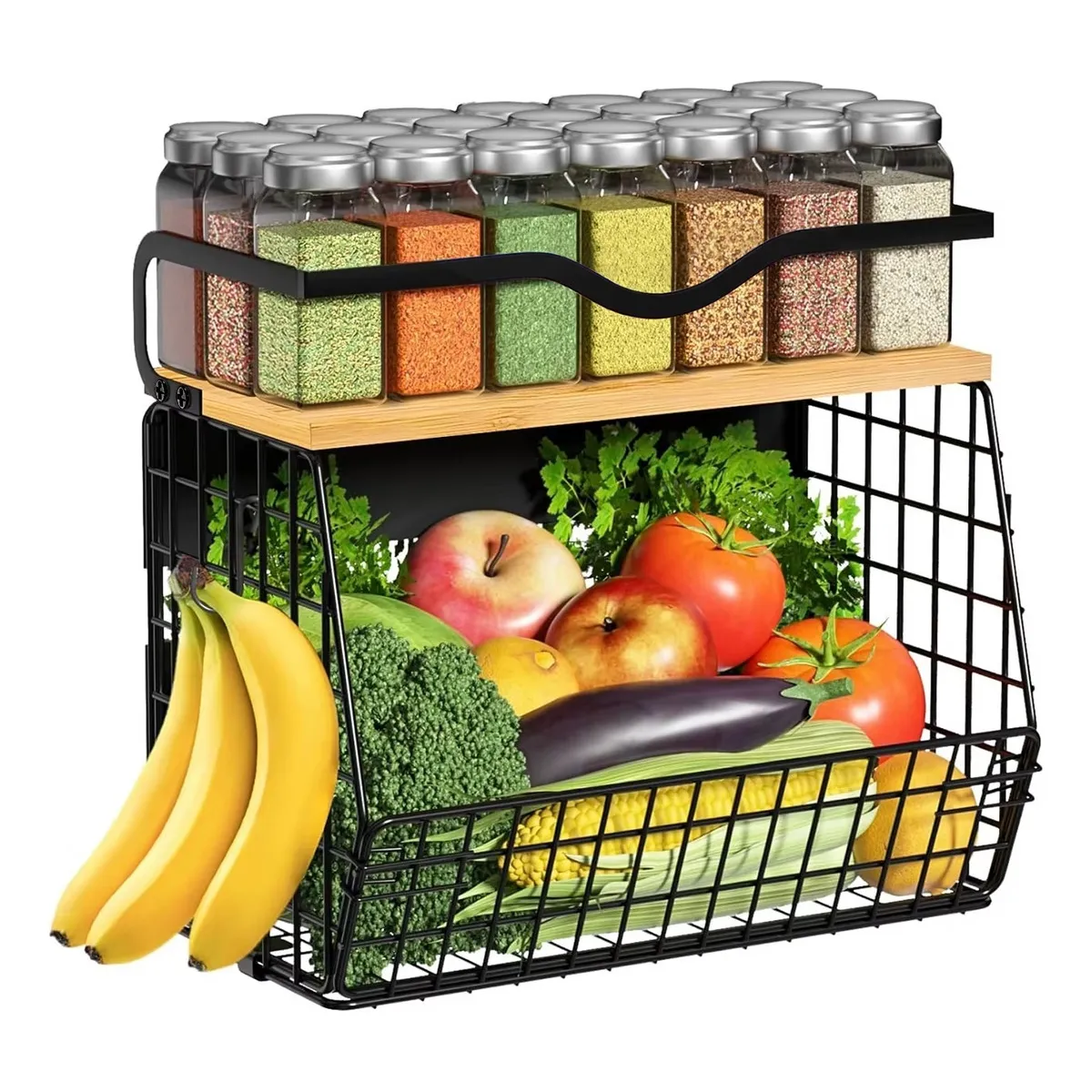 RAGNAR - Repisa Organizadora Magnética Para Cocina Con Cesta Multiuso