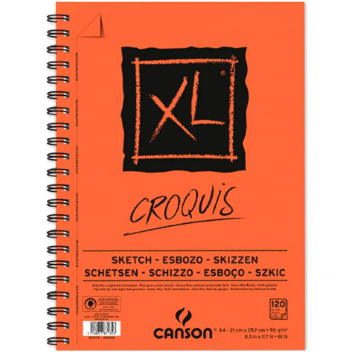 CANSON - Croquera Dibujo Canson XL Croquis 21x29cm 90gr 120hjs