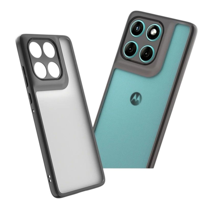 GENERICO - CARCASA PARA MOTOROLA MOTO G56 - TRANSPARENTE BORDE NEGRO