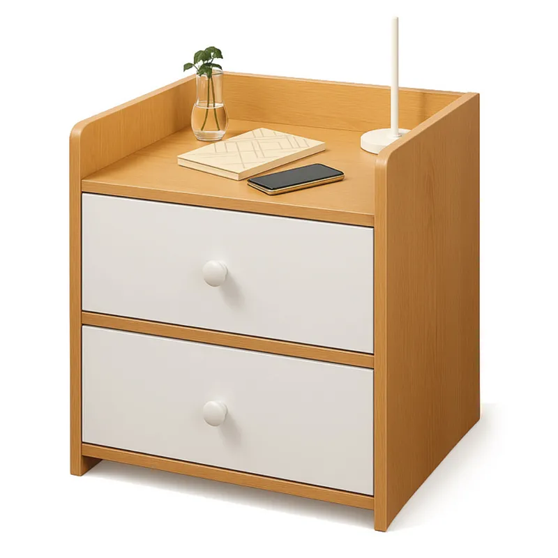 MUNDO ONLINE - Velador Bicolor 1 Niveles 2 Cajon 40x33x27 Cm