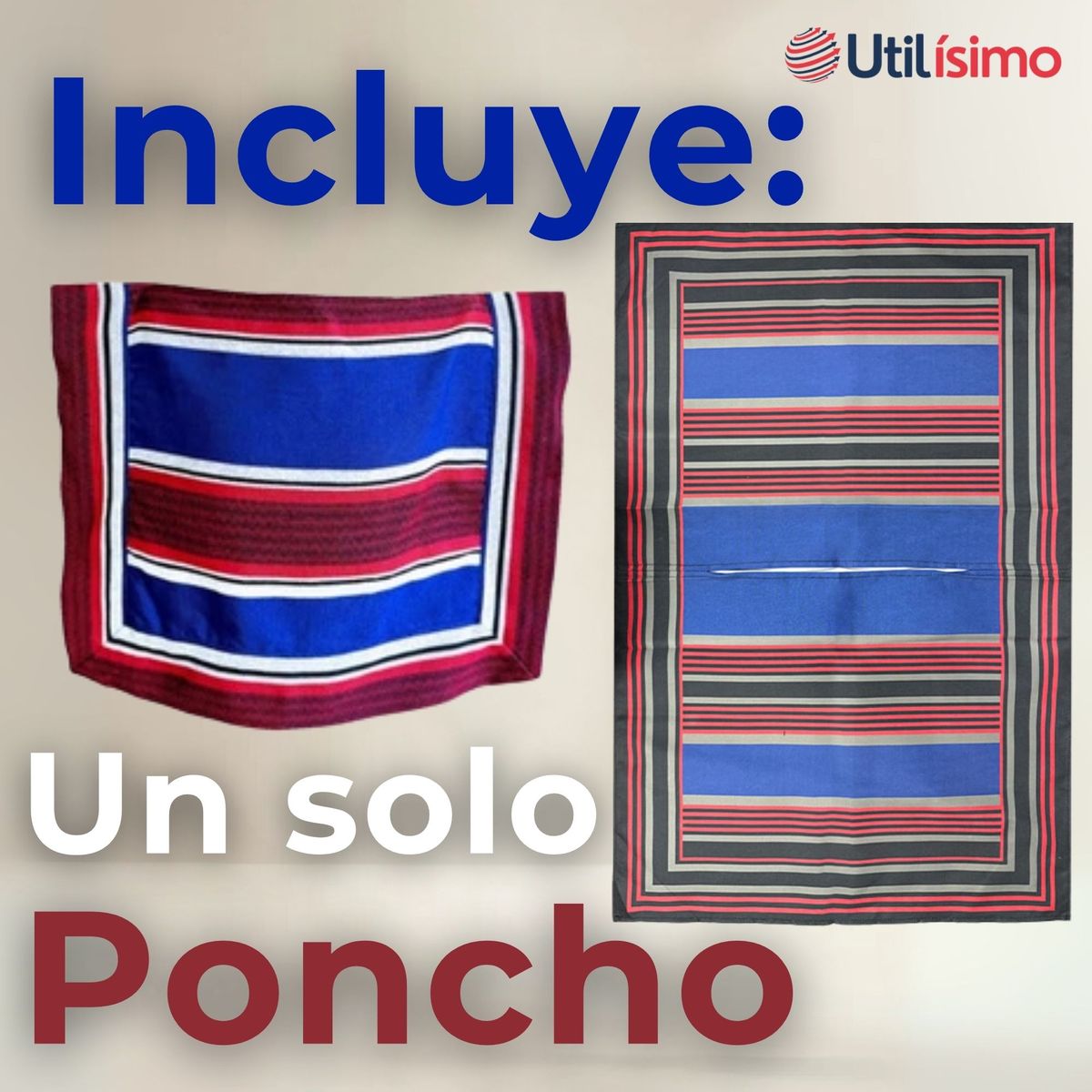 UTILISIMO - Poncho Manta Huaso Cueca Fiestas Patrias Para Niños