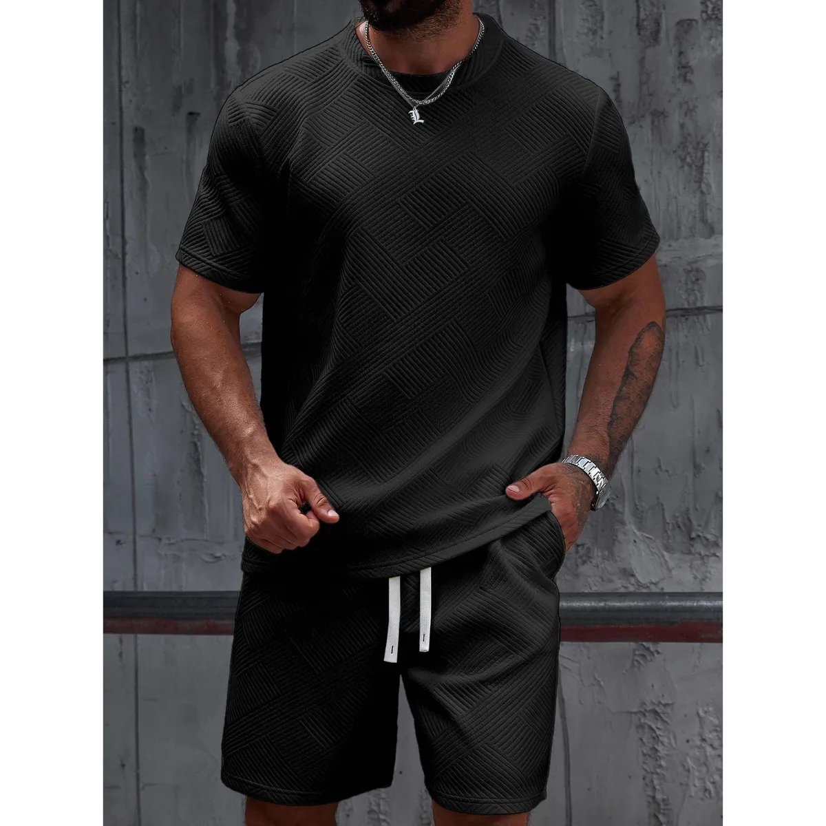 LIKE SHOP - Conjunto Hombre Short y Polera Tendencia Urbana 0271