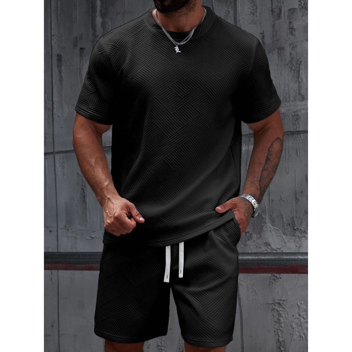 LIKE SHOP - Conjunto Hombre Short y Polera Tendencia Urbana 0271
