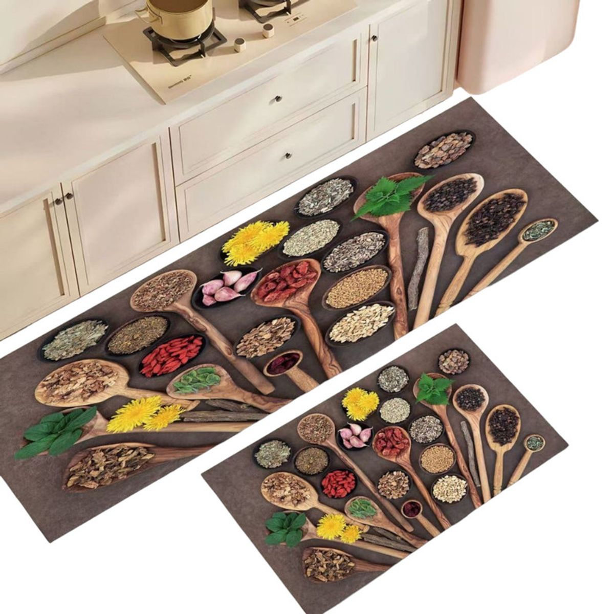 GENERICO - Set 2 Alfombra De Cocina Piso Entrada Antideslizante