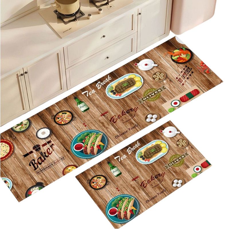 GENERICO - Set 2 Alfombra De Cocina Piso Entrada Antideslizante