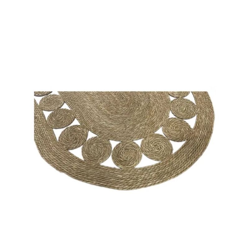 GENERICO - Alfombra Ovalada De Yute Beige Tejida Ratan Natural