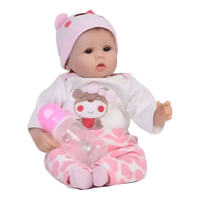 GENERICO - MUÑECA INFANTIL BEBE REALISTA SILICONA COLOR ROSADO