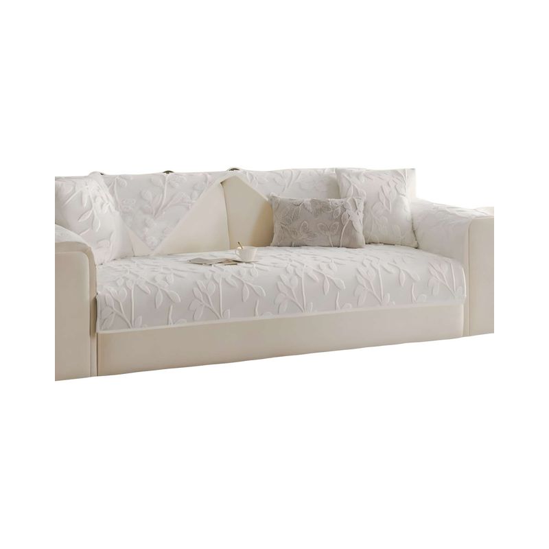 GENERICO - PACK DE 5 FUNDAS PARA SOFA CON DISEÑO H2 BLANCO
