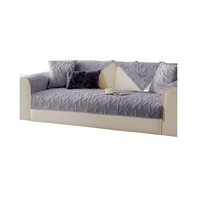 GENERICO - PACK DE 5 FUNDAS PARA SOFA CON DISEÑO H4 GRIS CLARO
