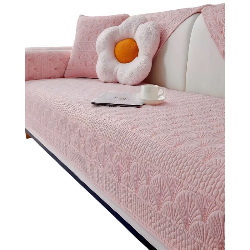 GENERICO - PACK DE 5 FUNDAS PARA SOFA CON DISEÑO F1 ROSA