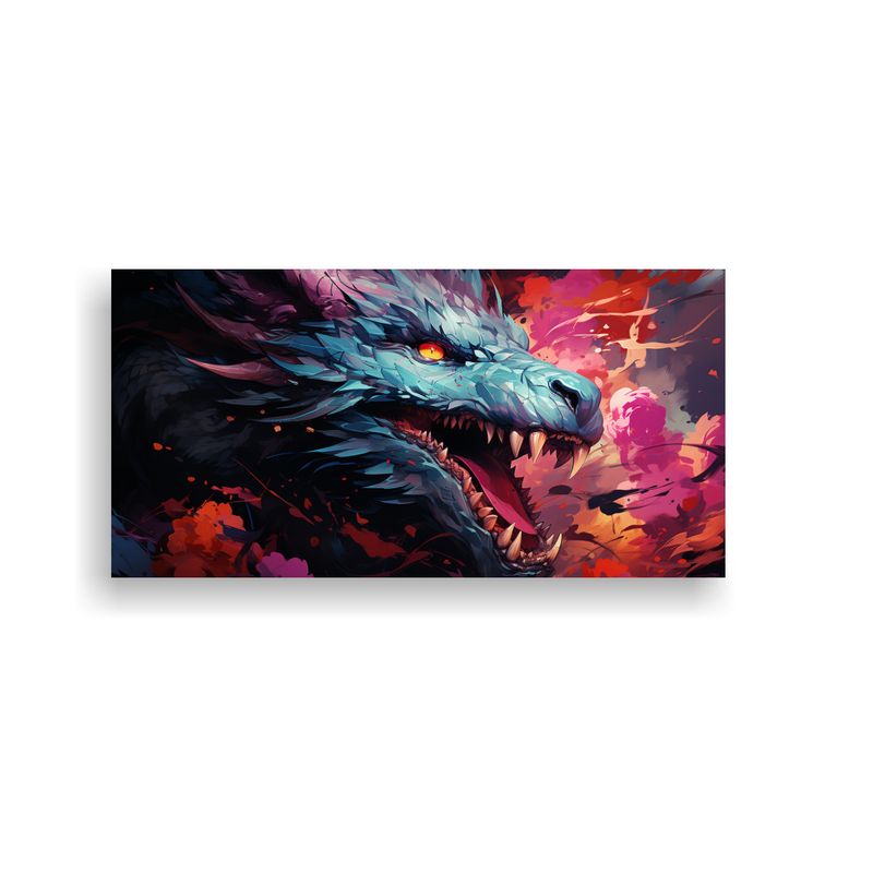 GENERICO - Cuadro Venta Época Dragón En Colores Vibrantes 60x30 Cm