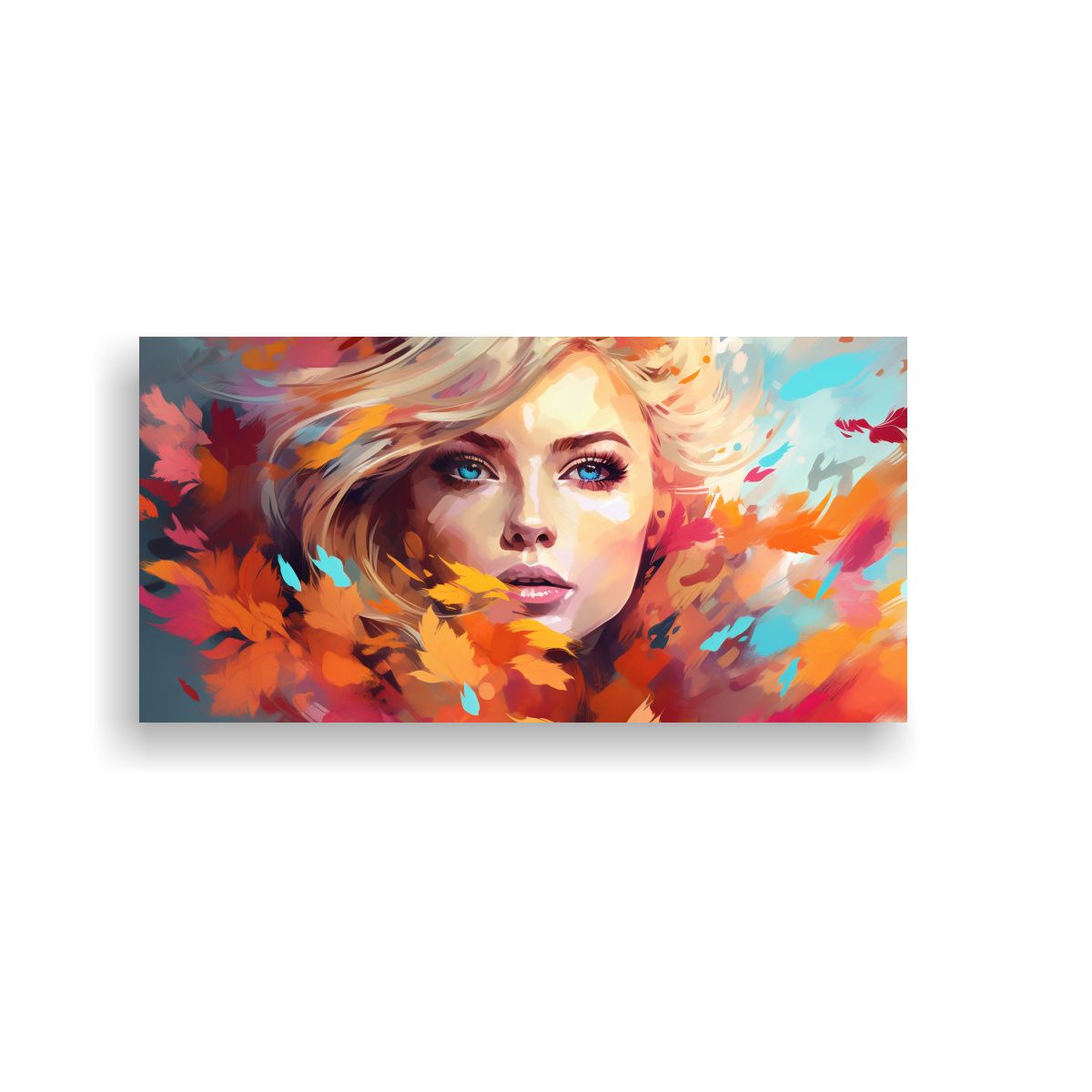 GENERICO - Cuadro Salón Otoño Con Colores Neo Pop Art 60x30 Cm