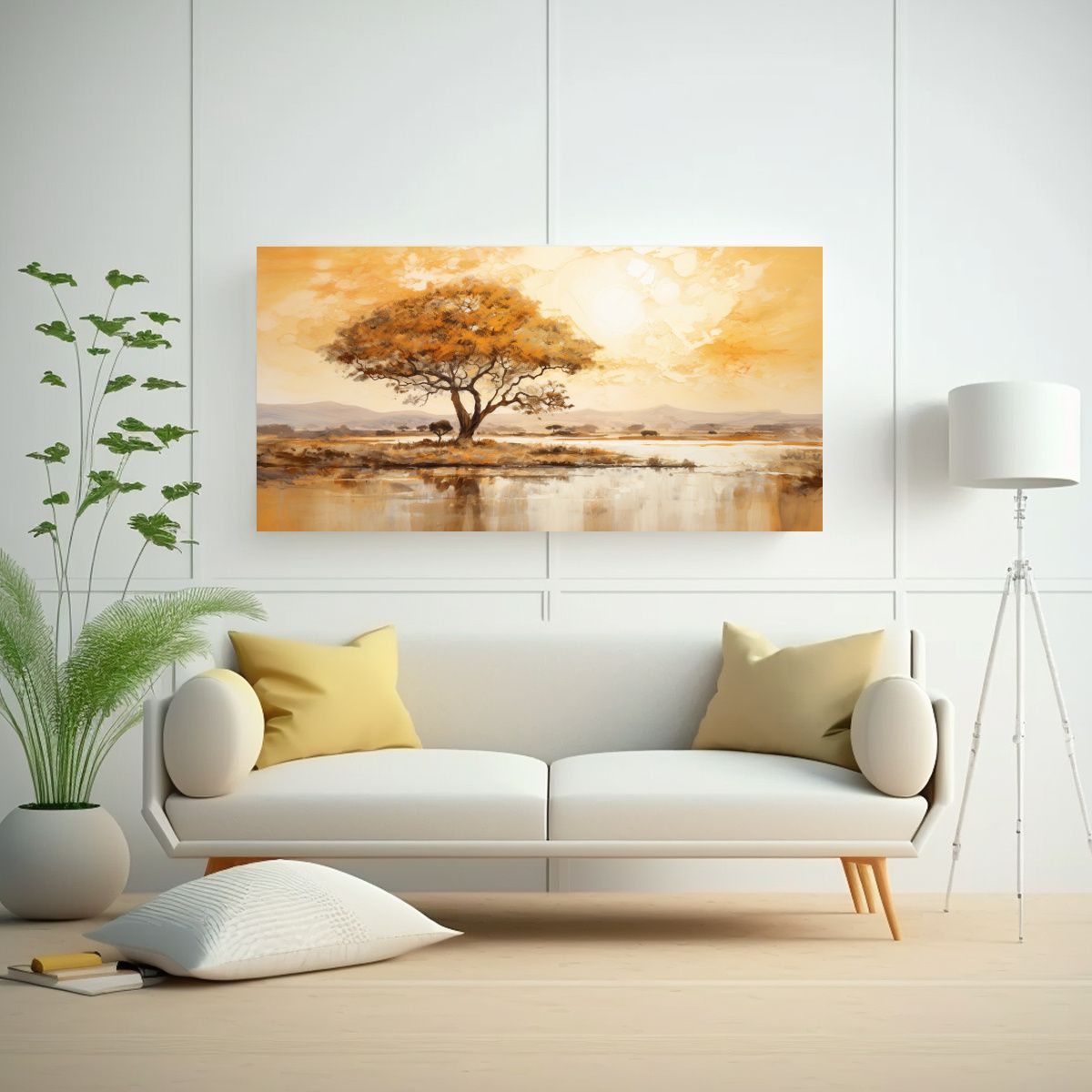 GENERICO - Lienzo De Tela Espectacular En Colores Dorados 60x30 Cm