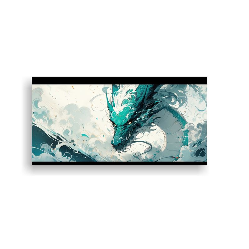 GENERICO - Equilibrio Visual Dragón Blanco Y Turquesa En 80x40 Cm