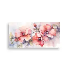 GENERICO - Pintura Floral En Acuarela En Lienzo Creatividad 80x40 Cm