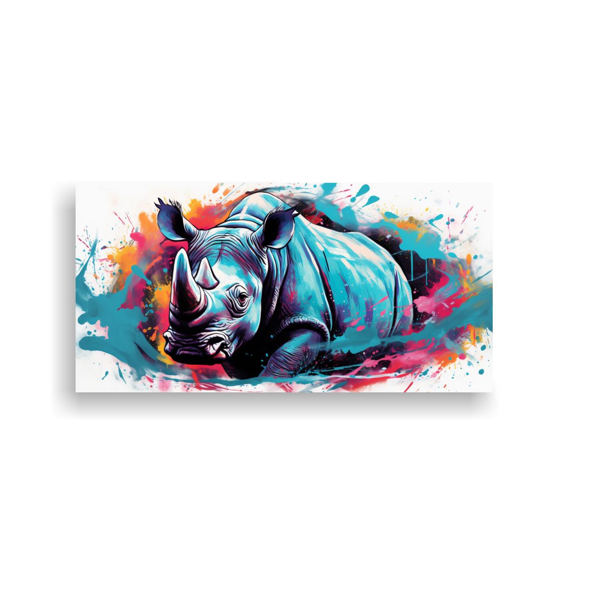 GENERICO - Pinturas Abstractas Rinoceronte En Colores 100x50 Cm