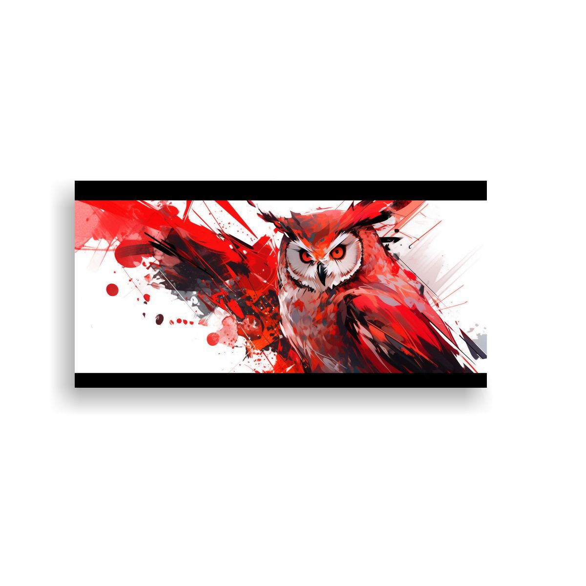 GENERICO - Pintura Decorativa De Búho Rojo En Arte 60x30 Cm