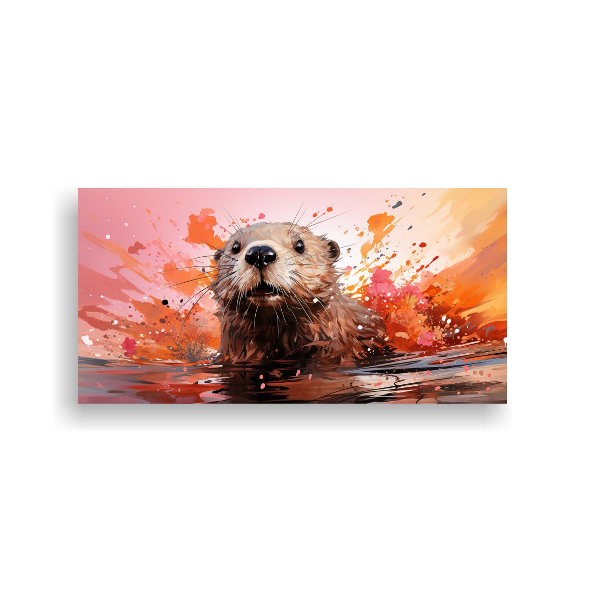 GENERICO - Cuadro Tela Bastidor Vintage Esquema Castor 100x50 Cm