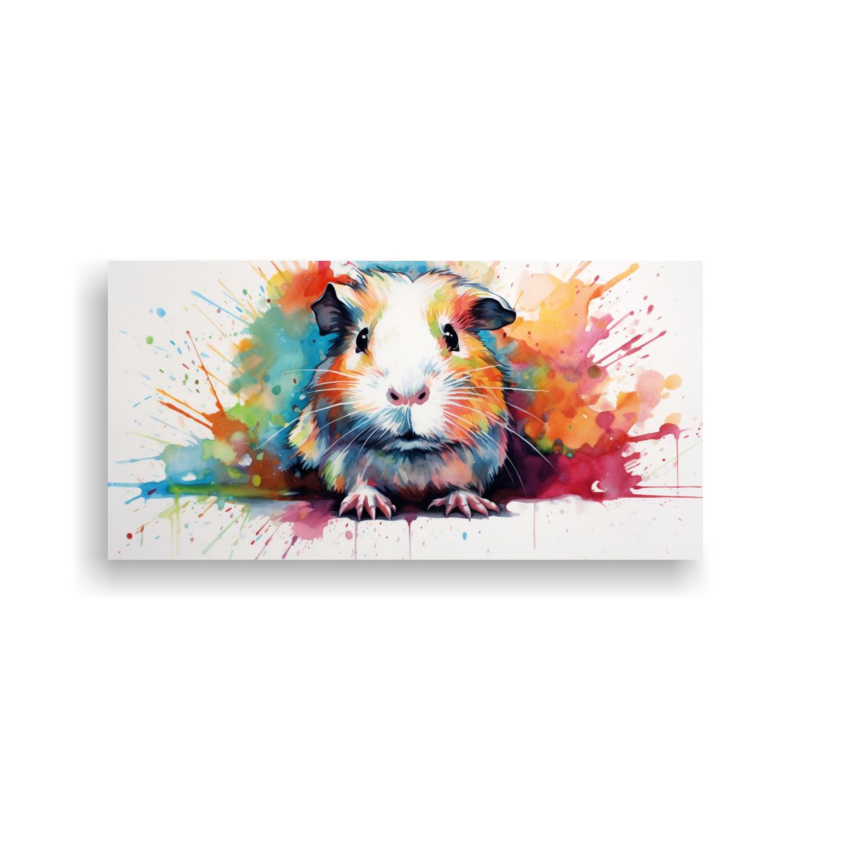 GENERICO - Cuadro Guinea Pigs Acuarela Líneas Finas Neo Pop 100x50 Cm