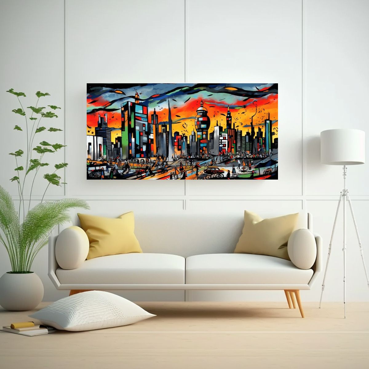 GENERICO - Pinturas Abstractas Estilo Moderno De Delhi Con 60x30 Cm