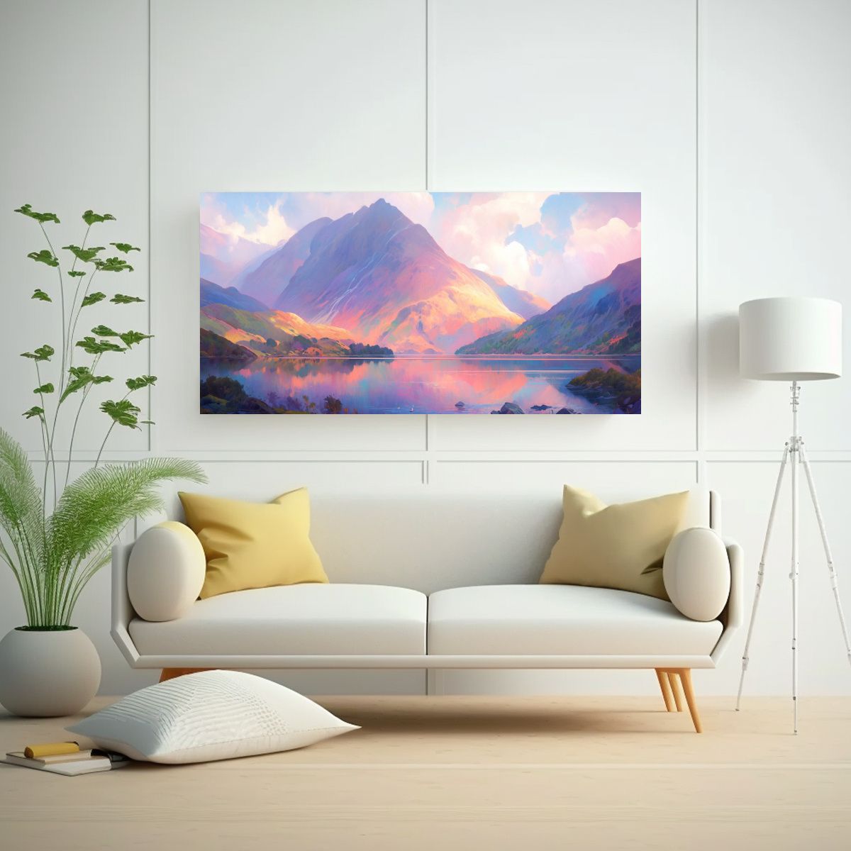 GENERICO - Cuadro Decorativo Concepto Dormitorio Montañas 80x40 Cm