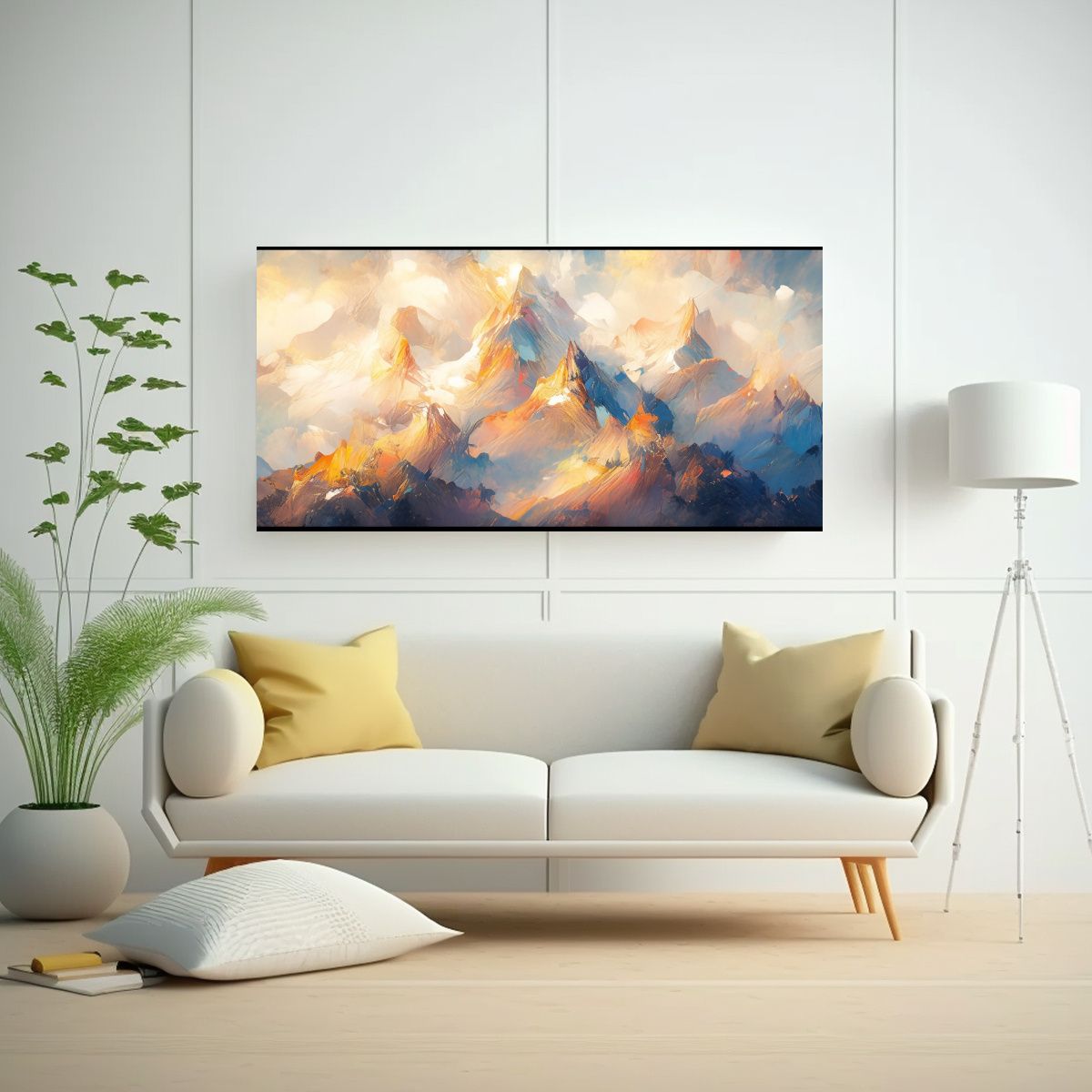 GENERICO - Cuadro Tema Estrellados Cielo Y Mar Con Colores 60x30 Cm