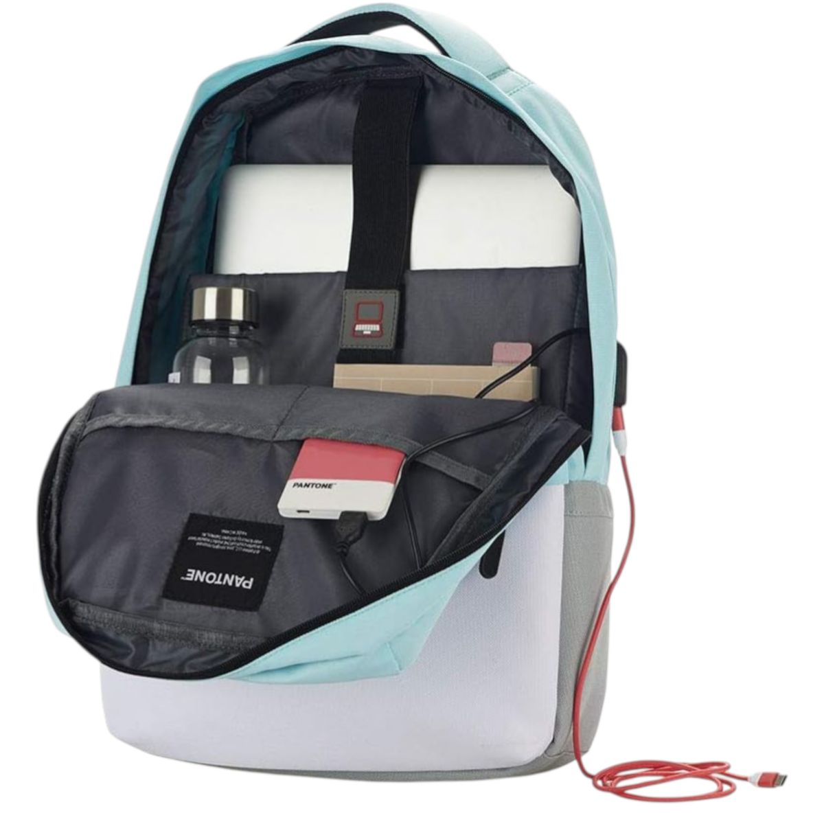 OEM - Mochila Turquesa Pantone de Notebooks 16” + Cable Carga USB