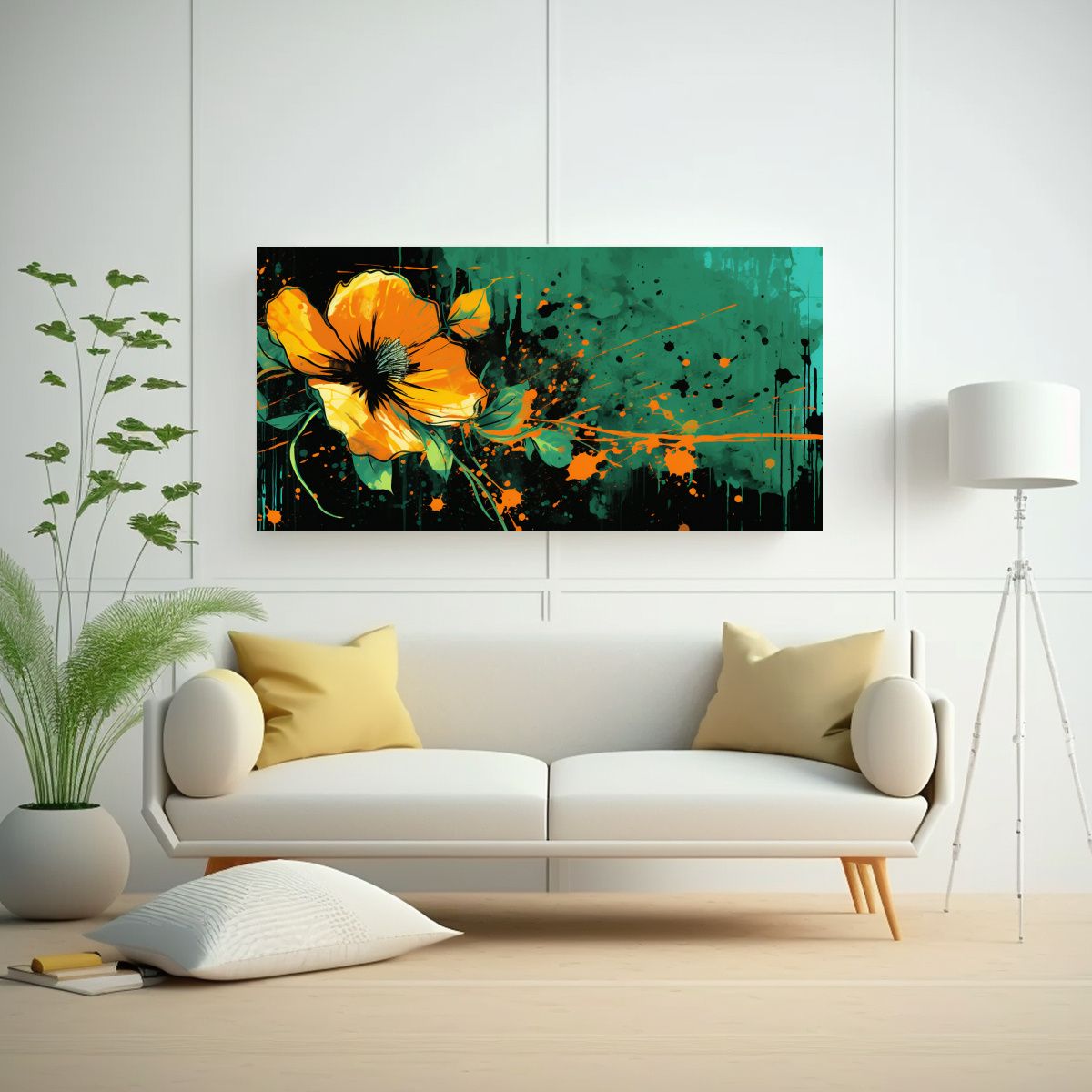 GENERICO - Cuadro De Decoración Con Líneas Finas En 80x40 Cm