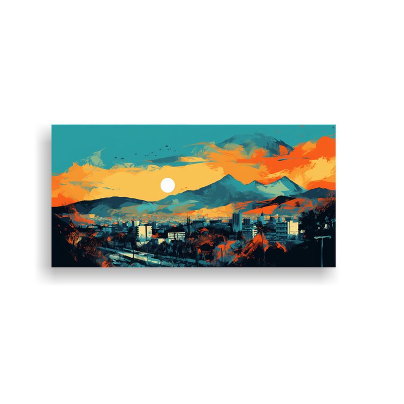 GENERICO - Cuadros Decorativos Equilibrio Visual En Turquesa 80x40 Cm