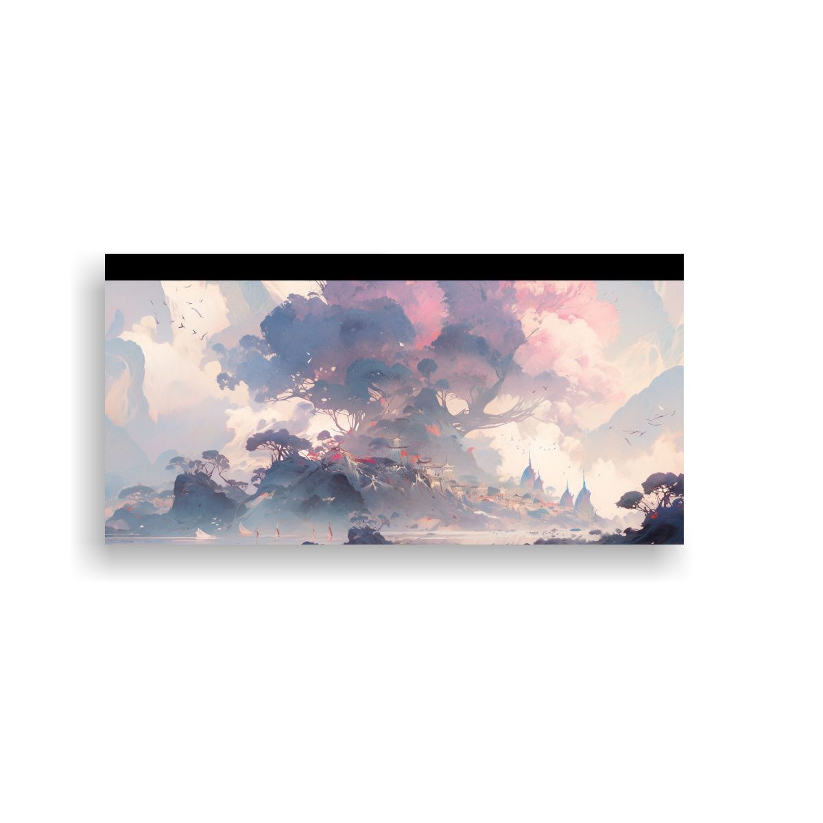 GENERICO - Cuadro Abstracto Paisaje Majestuoso Con Colores 80x40 Cm