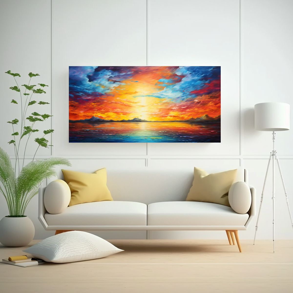 GENERICO - Decoración Pinturas De Amaneceres Y Atardeceres 60x30 Cm