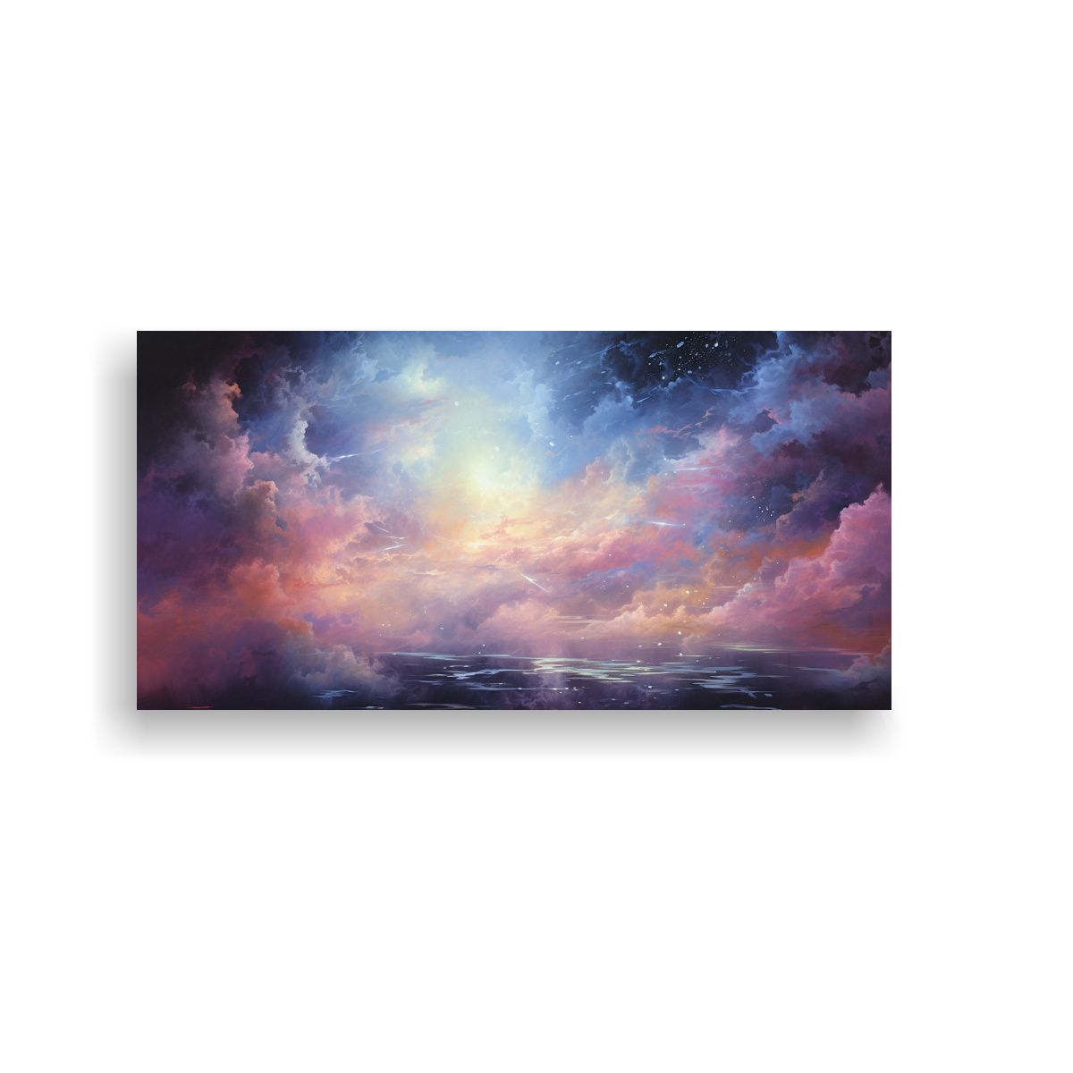 GENERICO - Cuadro Decorativo Abstracto Nocturno Con Colores 100x50 Cm.