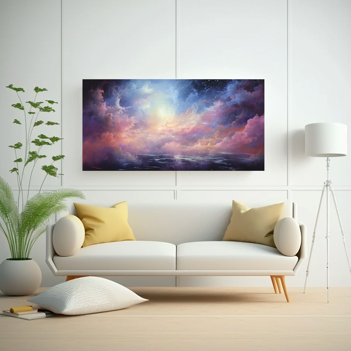 GENERICO - Cuadro Decorativo Abstracto Nocturno Con Colores 100x50 Cm.