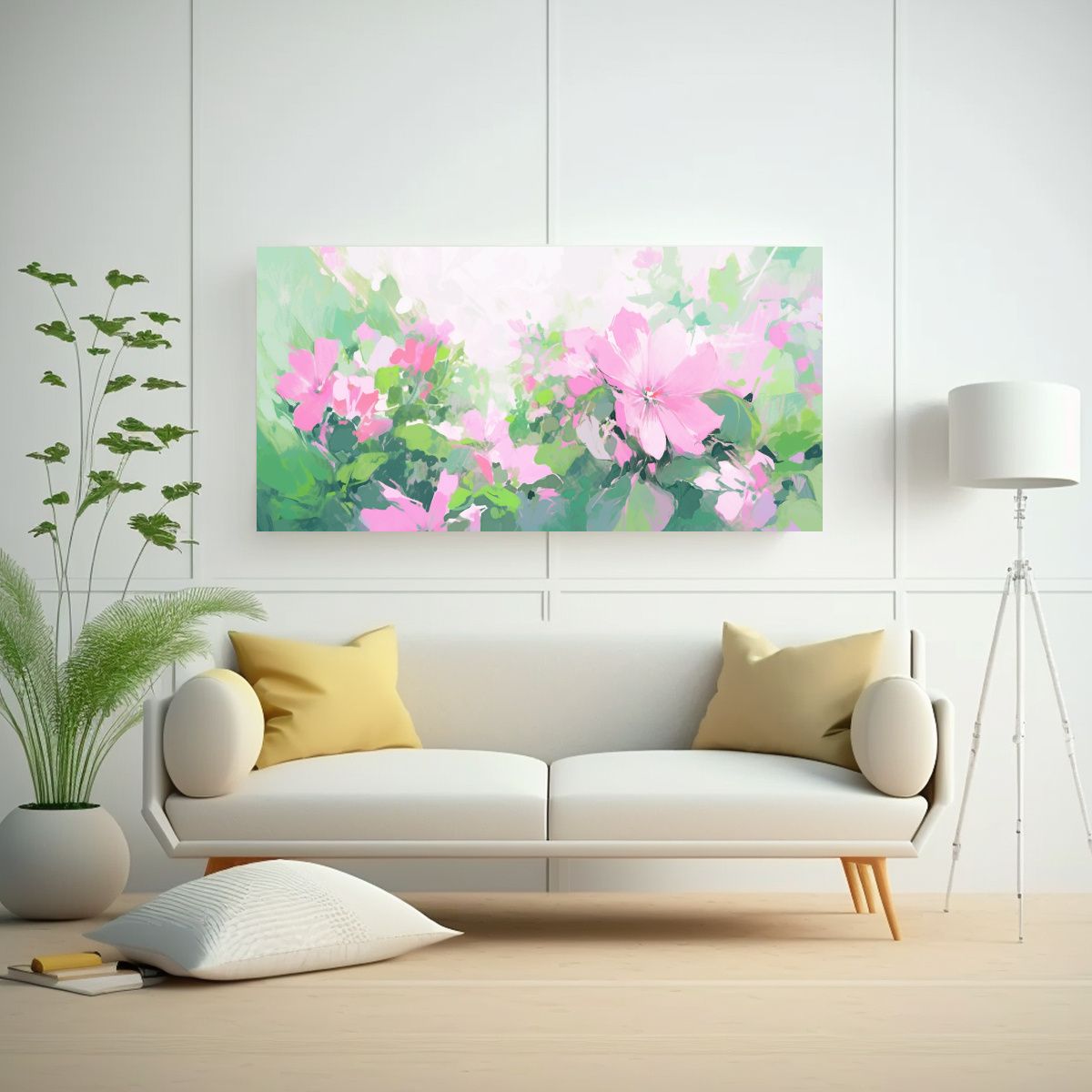 GENERICO - Pintura En Lienzo De Impacto Visual Con Flores En 80x40 Cm