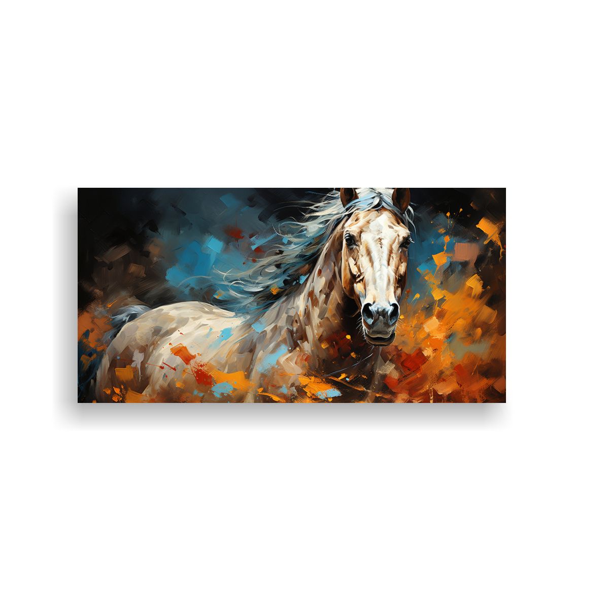 GENERICO - Cuadro Abstracto De Caballo Appaloosa En Estilo 80x40 Cm